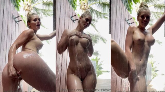 ScarlettKissesXO Perfect Beauty Outdoor Shower Masturbation Onlyfans Video Leaked