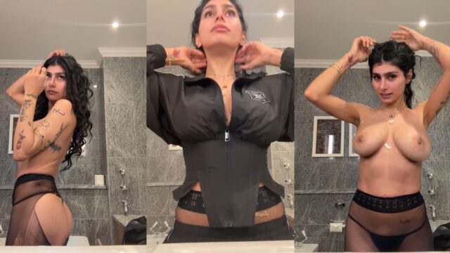 Mia Khalifa Track Jacket Strip And Facial Routine Onlyfans Video Leaked