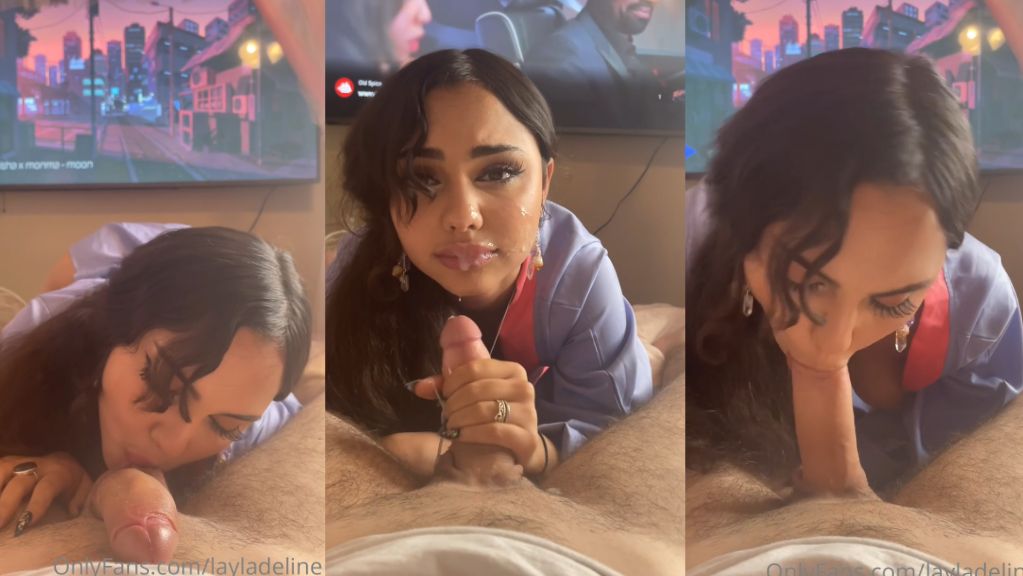 Layladeline Gives A Blowjob To Her BF’s Cock Onlyfans Video Leaked