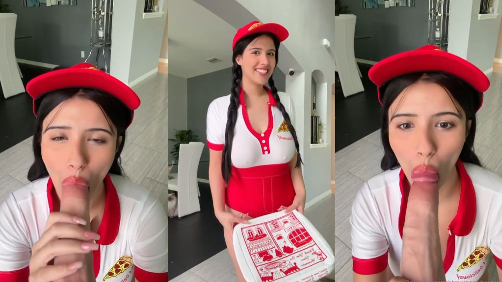 Strawberrytabby Pizza Delivery Girl Blowjob And JOI Onlyfans Video Leaked