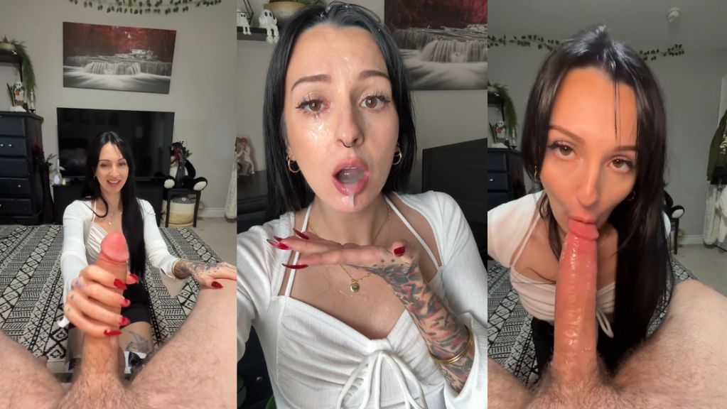 Catandthebat POV Sloppy Blowjob Facial Cream Drip Onlyfans Video Leaked